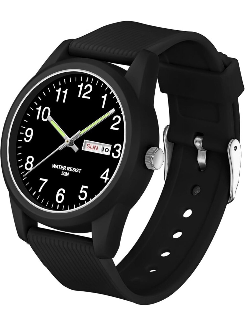 Men's Black Simple Minimalist Sport Waterproof Casual Analog  Quartz Wrist Watch